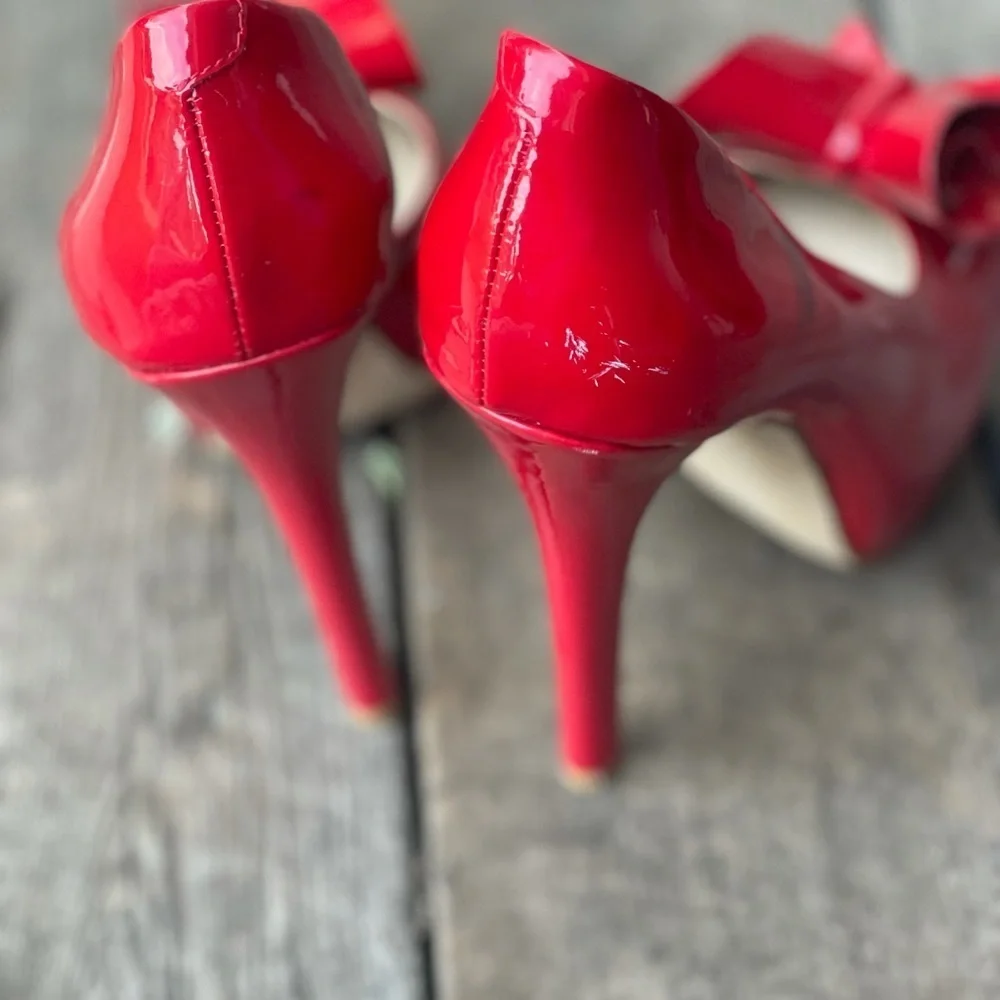 Steve Madden red bow heels